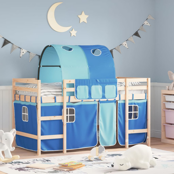 Children's Loft Bed with Tunnel - Blue 80x200 cm - Space Saver & Fun Design - Premium  from Home Treasures - Just £240.99! Shop now at Home Treasures