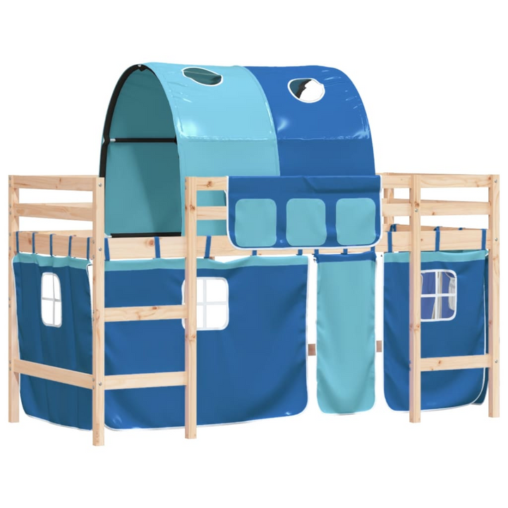 Children's Loft Bed with Tunnel - Blue 80x200 cm - Space Saver & Fun Design - Premium  from Home Treasures - Just £202.99! Shop now at Home Treasures