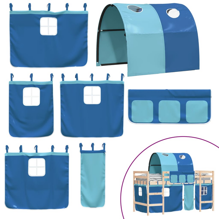 Children's Loft Bed with Tunnel - Blue 80x200 cm - Space Saver & Fun Design - Premium  from Home Treasures - Just £202.99! Shop now at Home Treasures