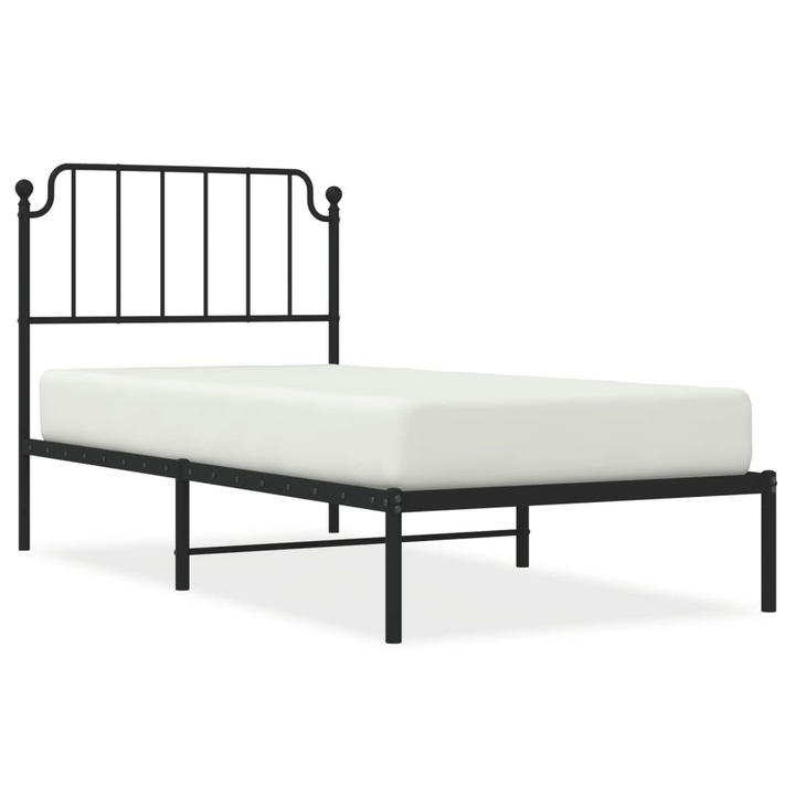 Metal Bed Frame with Headboard Black Single 90x190 cm - Sturdy & Elegant Design - Premium  from Home Treasures - Just £55.99! Shop now at Home Treasures