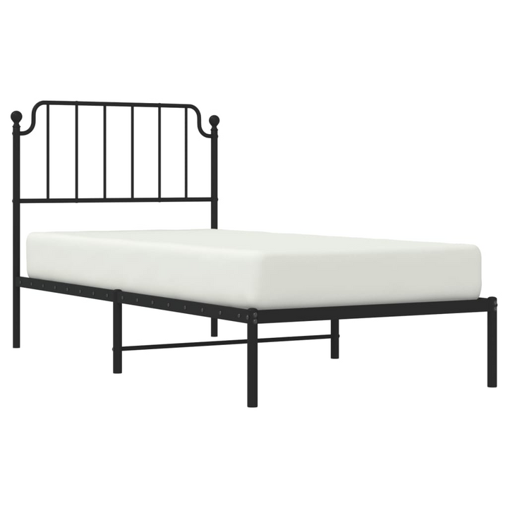 Metal Bed Frame with Headboard Black Single 90x190 cm - Sturdy & Elegant Design - Premium  from Home Treasures - Just £55.99! Shop now at Home Treasures