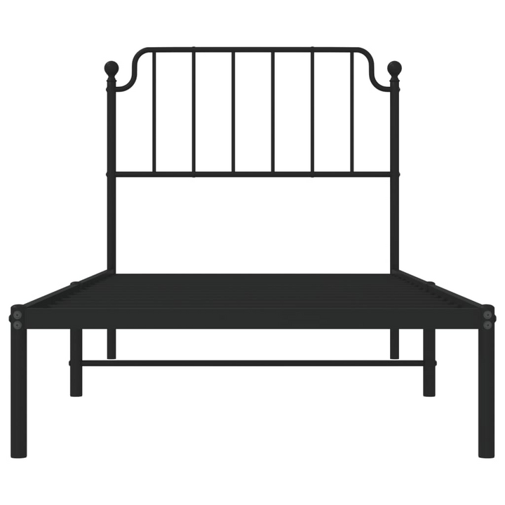 Metal Bed Frame with Headboard Black Single 90x190 cm - Sturdy & Elegant Design - Premium  from Home Treasures - Just £55.99! Shop now at Home Treasures