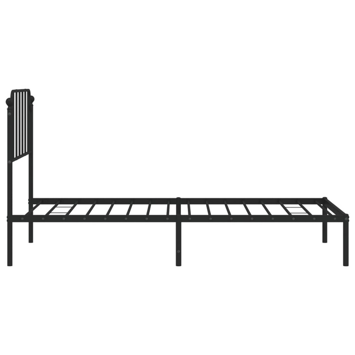 Metal Bed Frame with Headboard Black Single 90x190 cm - Sturdy & Elegant Design - Premium  from Home Treasures - Just £55.99! Shop now at Home Treasures