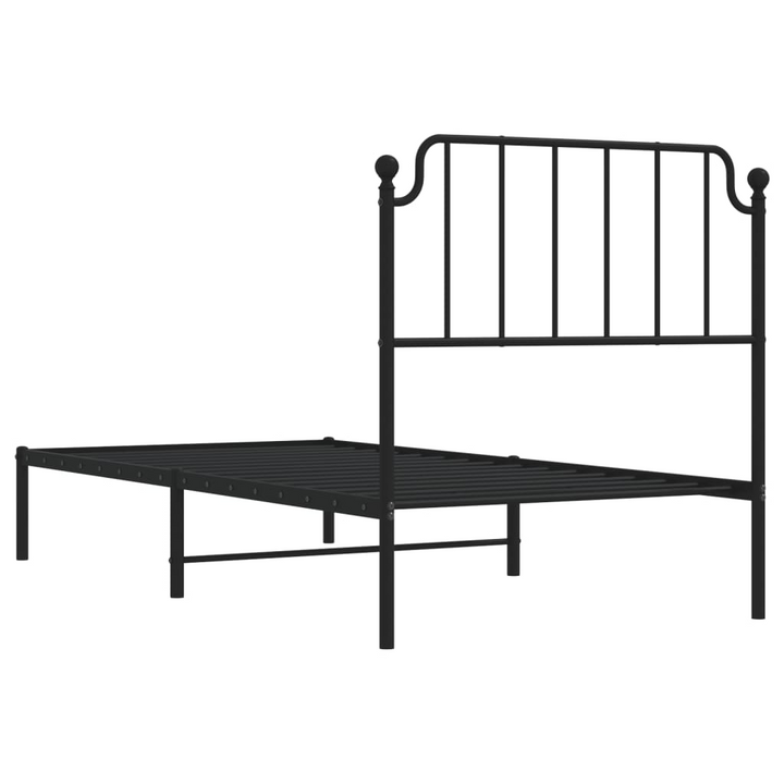 Metal Bed Frame with Headboard Black Single 90x190 cm - Sturdy & Elegant Design - Premium  from Home Treasures - Just £55.99! Shop now at Home Treasures