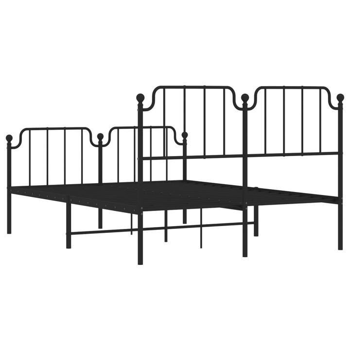 King Size Metal Bed Frame with Footboard in Black, Sturdy Steel Construction, 150x200 cm - Elegant and Durable - Premium  from Home Treasures - Just £110.99! Shop now at Home Treasures