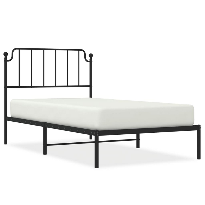 Robust Metal Bed Frame with Headboard, Black 100x200 cm – Elegant & Timeless Design - Premium  from Home Treasures - Just £68.99! Shop now at Home Treasures