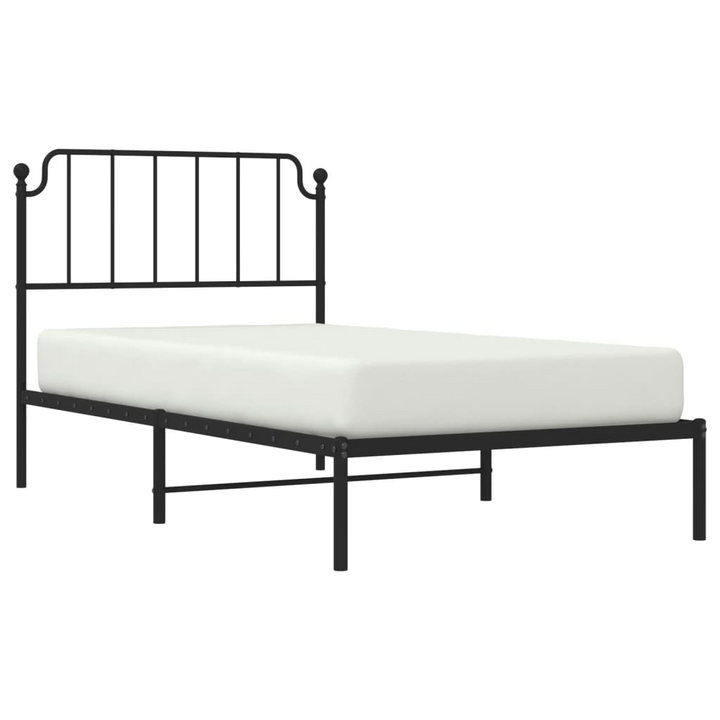 Robust Metal Bed Frame with Headboard, Black 100x200 cm – Elegant & Timeless Design - Premium  from Home Treasures - Just £68.99! Shop now at Home Treasures