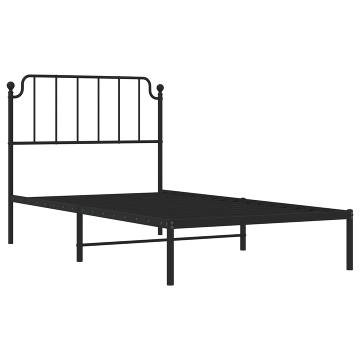 Robust Metal Bed Frame with Headboard, Black 100x200 cm – Elegant & Timeless Design - Premium  from Home Treasures - Just £68.99! Shop now at Home Treasures