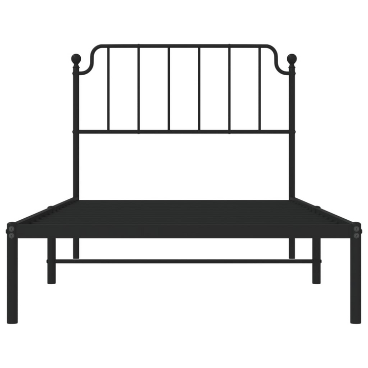 Robust Metal Bed Frame with Headboard, Black 100x200 cm – Elegant & Timeless Design - Premium  from Home Treasures - Just £68.99! Shop now at Home Treasures