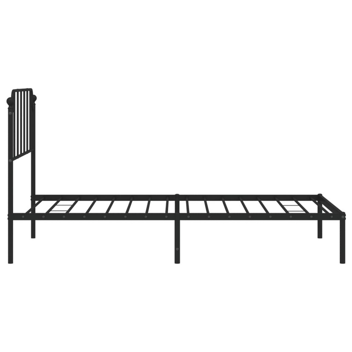 Robust Metal Bed Frame with Headboard, Black 100x200 cm – Elegant & Timeless Design - Premium  from Home Treasures - Just £68.99! Shop now at Home Treasures