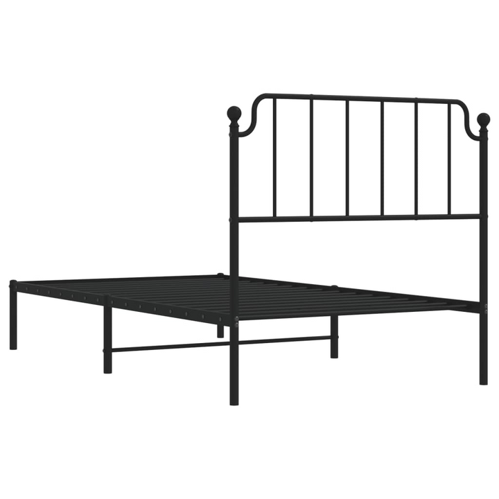 Robust Metal Bed Frame with Headboard, Black 100x200 cm – Elegant & Timeless Design - Premium  from Home Treasures - Just £68.99! Shop now at Home Treasures