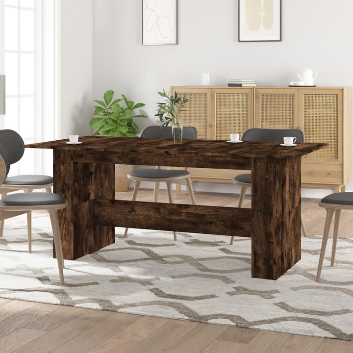 Smoked Oak Dining Table 180x90x76 cm - Engineered Wood, Modern and Elegant Design - Premium  from Home Treasures - Just £149.99! Shop now at Home Treasures