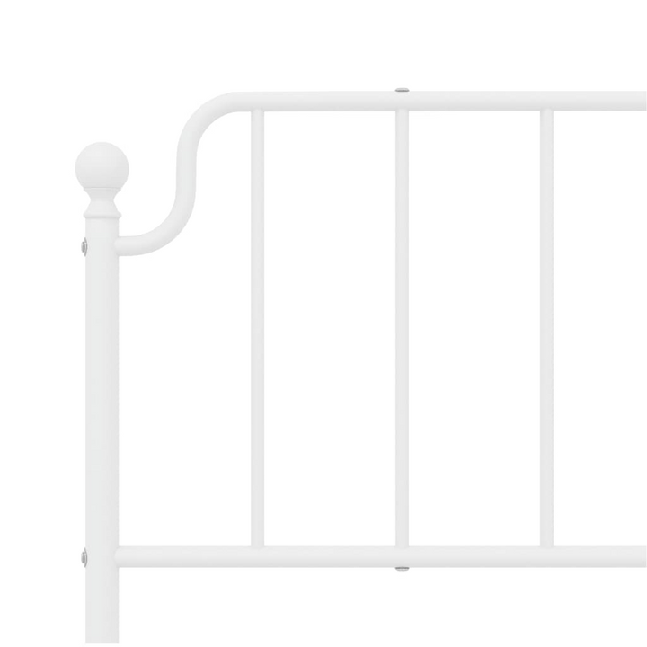 Metal Bed Frame with Headboard in White - Sturdy and Elegant 183x213 cm Bed Base - Premium  from Home Treasures - Just £101.99! Shop now at Home Treasures