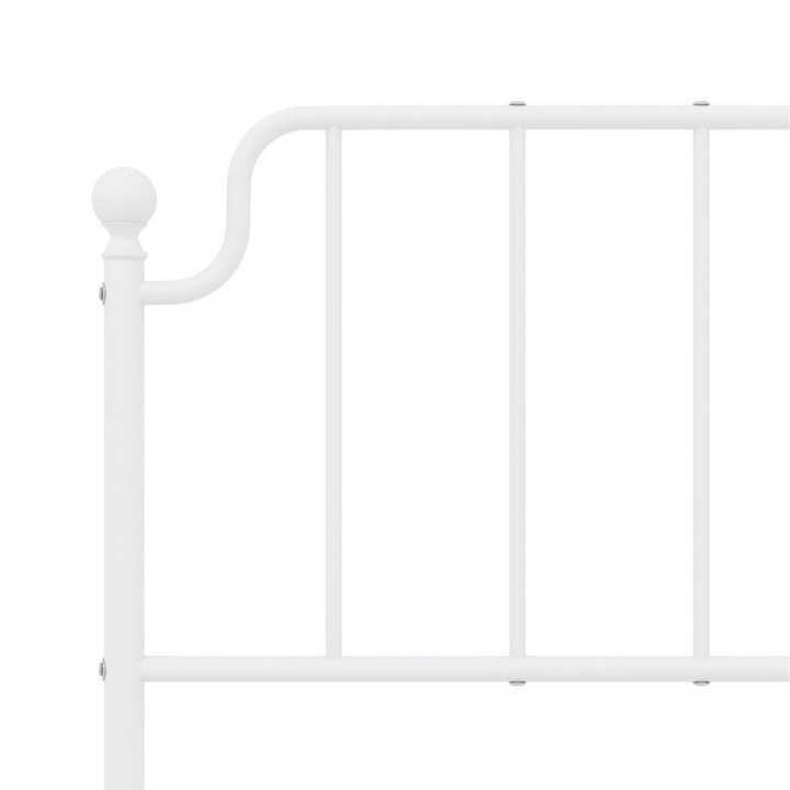 Sturdy Metal Bed Frame with Footboard - White, 140x190 cm | Classic Design & Extra Storage Space - Premium  from Home Treasures - Just £97.99! Shop now at Home Treasures