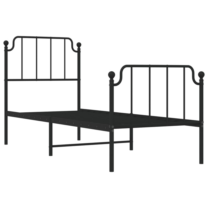 Small Single Metal Bed Frame - Elegant Black, Sturdy & Functional 75x190 cm - Premium  from Home Treasures - Just £63.99! Shop now at Home Treasures