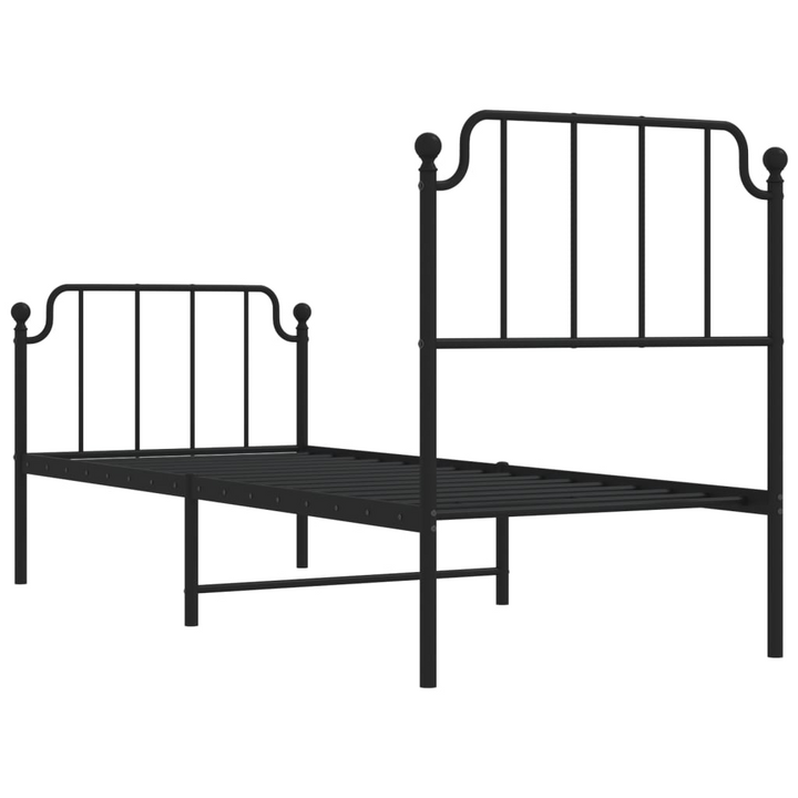 Small Single Metal Bed Frame - Elegant Black, Sturdy & Functional 75x190 cm - Premium  from Home Treasures - Just £63.99! Shop now at Home Treasures