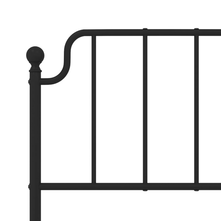 Metal Bed Frame with Headboard in Black - Double Size 135x190 cm - Elegant & Robust Design - Premium  from Home Treasures - Just £90.99! Shop now at Home Treasures