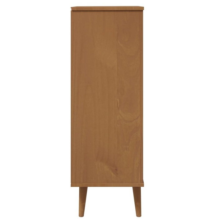 MOLDE Shoe Cabinet in Brown - Solid Pine Wood, UV Varnish, 59.5x35x103 cm, Ample Storage - Premium  from Home Treasures - Just £140.99! Shop now at Home Treasures