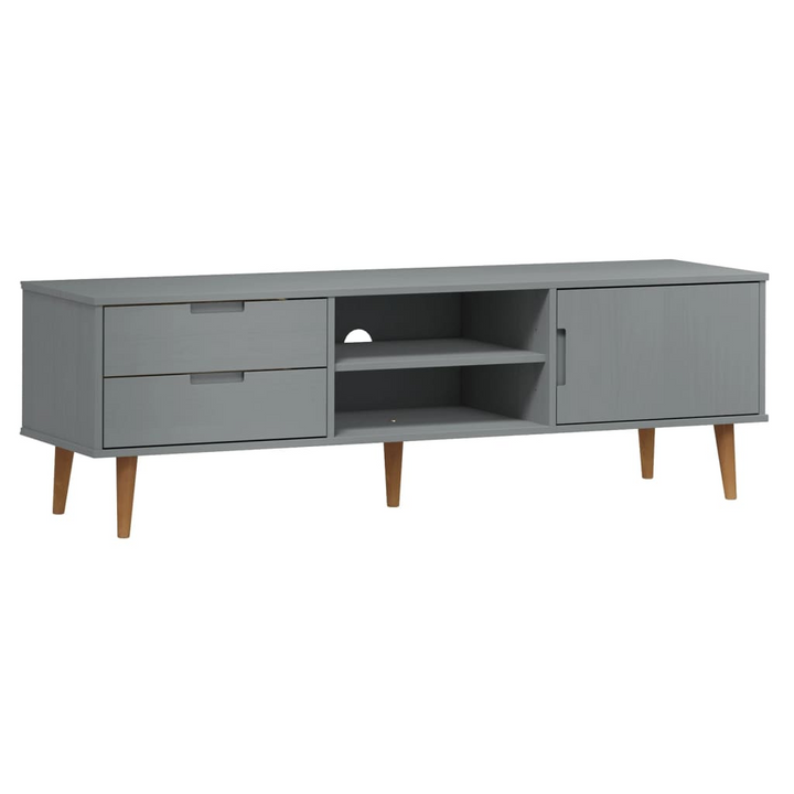 MOLDE TV Cabinet in Grey 158x40x49 cm, Solid Pine Wood - Stylish & Functional Media Console - Premium  from Home Treasures - Just £176.99! Shop now at Home Treasures