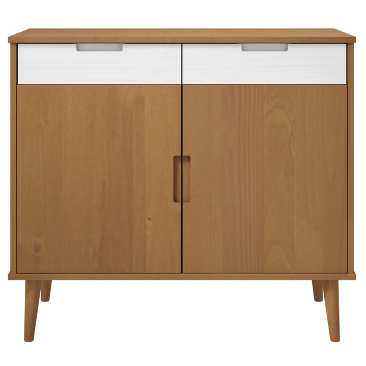 MOLDE Sideboard in Brown 90x40x80 cm | Solid Pine Wood | Scandinavian Design Cabinet with Ample Storage - Premium  from Home Treasures - Just £103.99! Shop now at Home Treasures