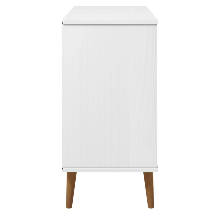 MOLDE Sideboard in White 90x40x80 cm - Stylish Solid Pine Wood Cabinet with UV Varnish Finish and Ample Storage - Premium  from Home Treasures - Just £158.99! Shop now at Home Treasures