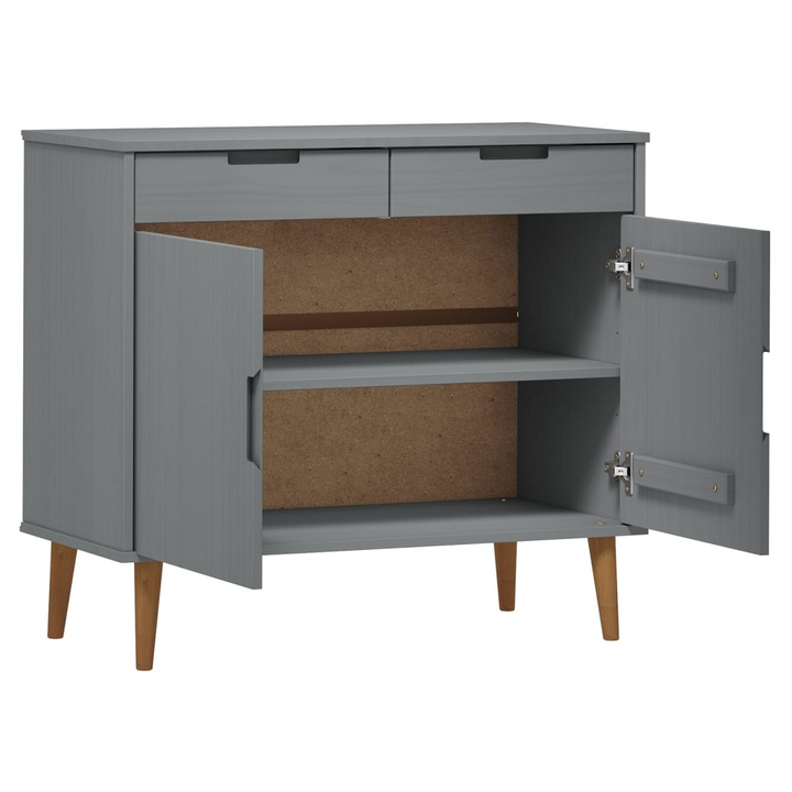 MOLDE Grey Sideboard 90x40x80 cm - Solid Pine Wood Storage Cabinet with UV Varnish Finish - Premium  from Home Treasures - Just £169.99! Shop now at Home Treasures