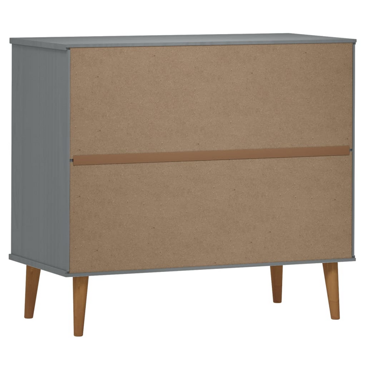 MOLDE Grey Sideboard 90x40x80 cm - Solid Pine Wood Storage Cabinet with UV Varnish Finish - Premium  from Home Treasures - Just £169.99! Shop now at Home Treasures