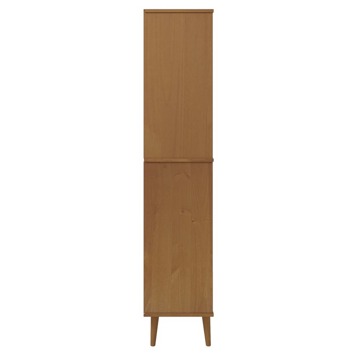 MOLDE Solid Pine Wood Bookcase in Brown - 85x35x170.5 cm | Scandinavian Design | Ample Storage | UV Varnish Finish - Premium  from Home Treasures - Just £105.99! Shop now at Home Treasures