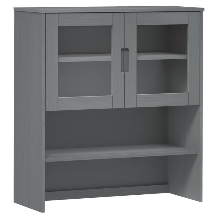 MOLDE Highboard Top in Grey - Solid Pine Wood, Glass Doors, 90x35x100 cm - Premium  from Home Treasures - Just £169.99! Shop now at Home Treasures