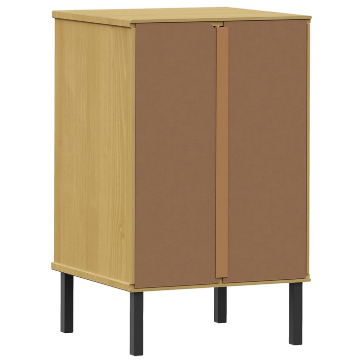 OSLO Bedside Cabinet with Metal Legs - Solid Wood Pine, Brown - 3 Drawer Industrial Nightstand - Premium  from Home Treasures - Just £50.99! Shop now at Home Treasures