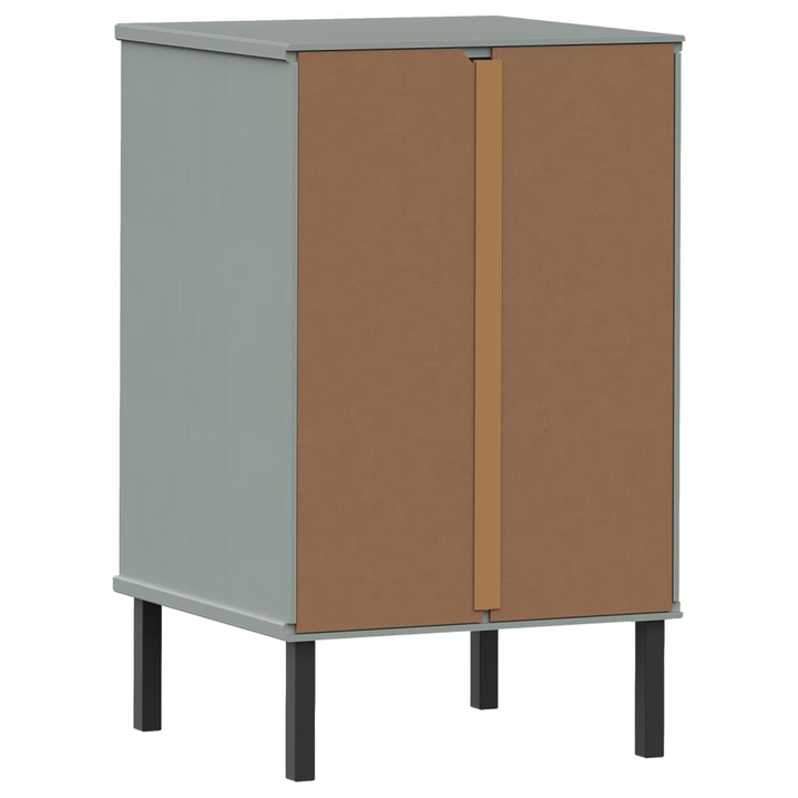 OSLO Grey Solid Wood Bedside Cabinet with Metal Legs - Stylish & Functional Storage Solution - Premium  from Home Treasures - Just £86.99! Shop now at Home Treasures