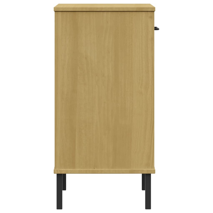 OSLO Console Cabinet - Brown Solid Pine Wood with Metal Legs - Industrial Style Storage Solution - Premium  from Home Treasures - Just £43.99! Shop now at Home Treasures