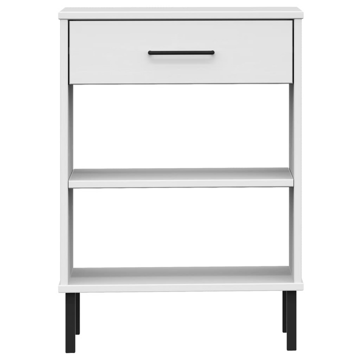 OSLO Console Cabinet - White Solid Pine Wood & Metal Legs - Stylish Storage Solution - Premium  from Home Treasures - Just £45.99! Shop now at Home Treasures