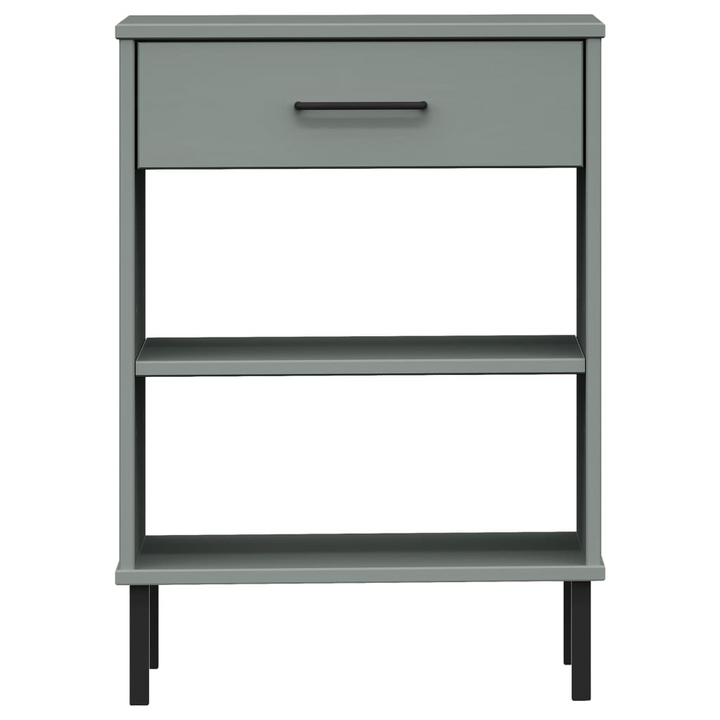 OSLO Industrial Console Cabinet with Metal Legs, Grey Solid Pine Wood - Stylish and Functional Storage Solution - Premium  from Home Treasures - Just £45.99! Shop now at Home Treasures