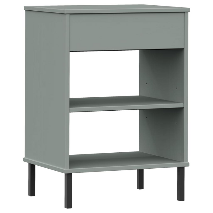 OSLO Industrial Console Cabinet with Metal Legs, Grey Solid Pine Wood - Stylish and Functional Storage Solution - Premium  from Home Treasures - Just £45.99! Shop now at Home Treasures