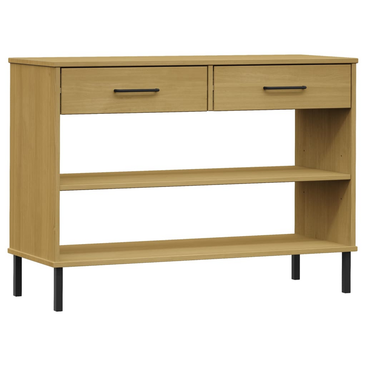 OSLO Console Cabinet with Metal Legs - Brown Solid Pine Wood - Stylish & Sturdy Storage Solution - Premium  from Home Treasures - Just £70.99! Shop now at Home Treasures