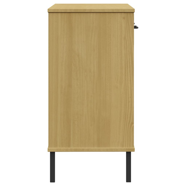 OSLO Console Cabinet with Metal Legs - Brown Solid Pine Wood - Stylish & Sturdy Storage Solution - Premium  from Home Treasures - Just £70.99! Shop now at Home Treasures