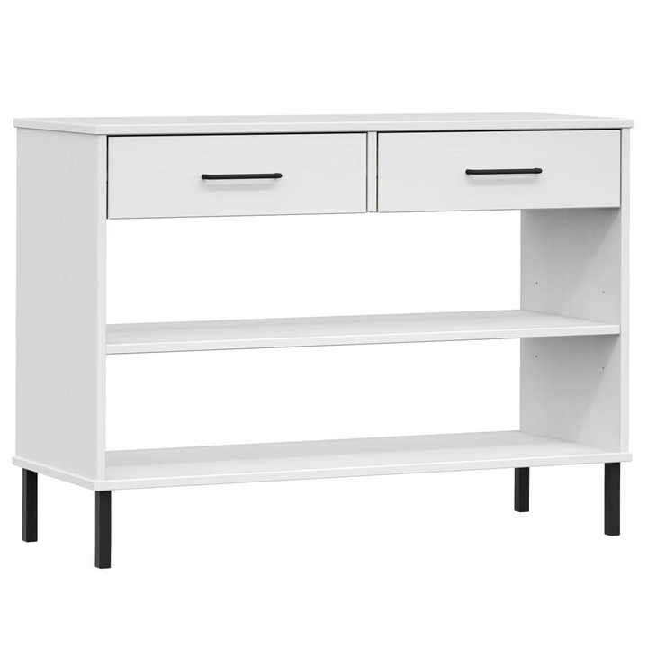 OSLO Console Cabinet - White Solid Pine Wood with Metal Legs | Modern Home Decor Storage Solution - Premium  from Home Treasures - Just £104.99! Shop now at Home Treasures