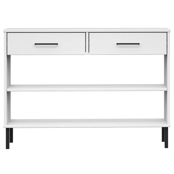 OSLO Console Cabinet - White Solid Pine Wood with Metal Legs | Modern Home Decor Storage Solution - Premium  from Home Treasures - Just £104.99! Shop now at Home Treasures