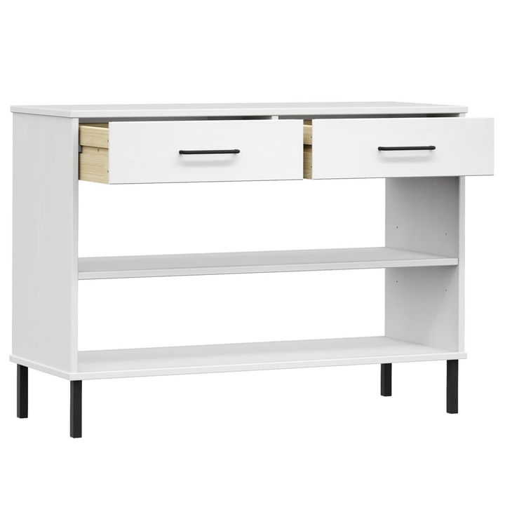 OSLO Console Cabinet - White Solid Pine Wood with Metal Legs | Modern Home Decor Storage Solution - Premium  from Home Treasures - Just £104.99! Shop now at Home Treasures