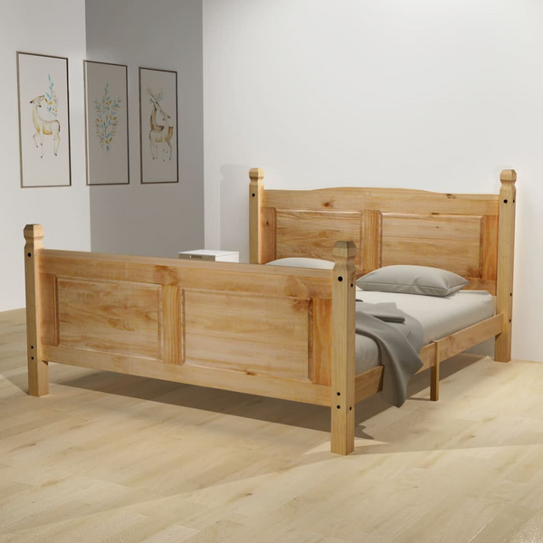 CORONA Mexican Pine Bed Frame 160x200 cm - Rustic Charm, Solid Pinewood, Easy Assembly - Premium  from Home Treasures - Just £333.99! Shop now at Home Treasures