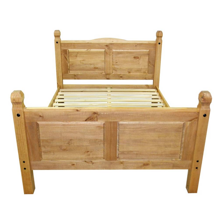 CORONA Mexican Pine Bed Frame 160x200 cm - Rustic Charm, Solid Pinewood, Easy Assembly - Premium  from Home Treasures - Just £333.99! Shop now at Home Treasures