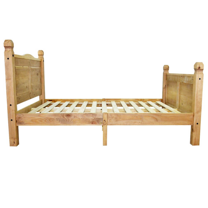 CORONA Mexican Pine Bed Frame 160x200 cm - Rustic Charm, Solid Pinewood, Easy Assembly - Premium  from Home Treasures - Just £333.99! Shop now at Home Treasures