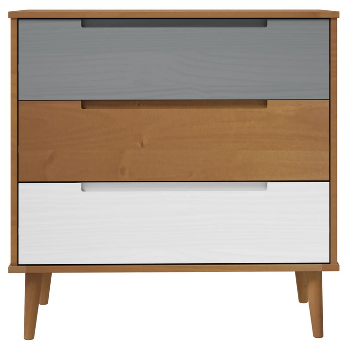 MOLDE Drawer Cabinet - 80x40x80 cm, Solid Pine Wood, Brown Finish | Stylish Scandinavian Design - Premium  from Home Treasures - Just £144.99! Shop now at Home Treasures