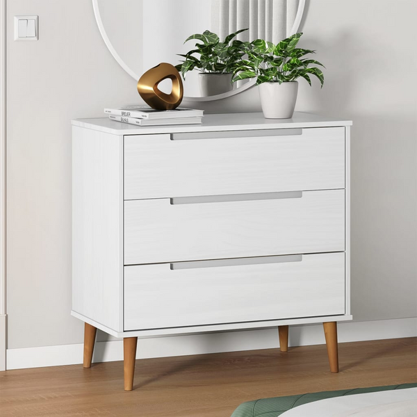 MOLDE Drawer Cabinet in White 80x40x80 cm | Solid Pine Wood Cabinet - Premium  from Home Treasures - Just £188.99! Shop now at Home Treasures