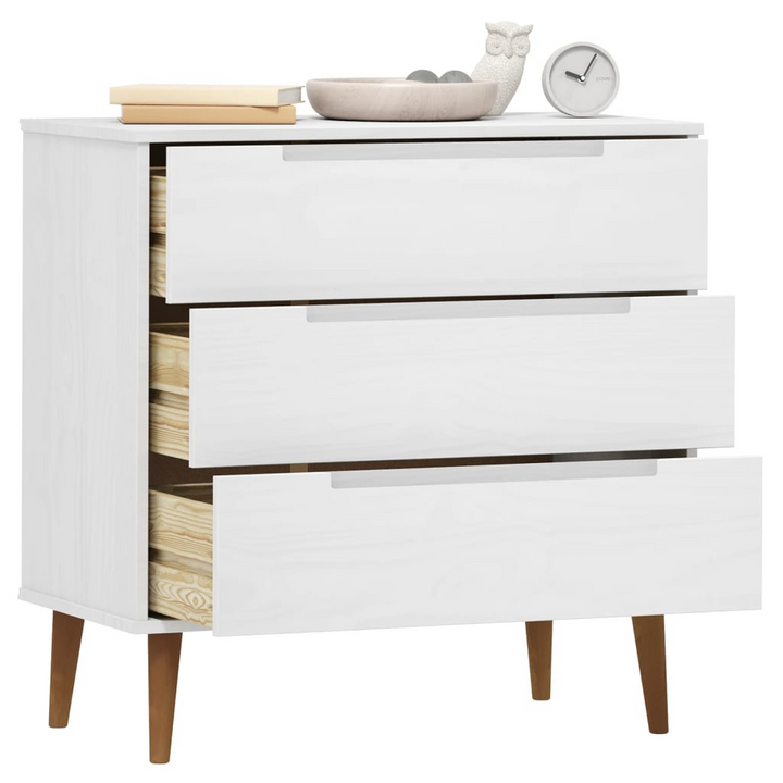 MOLDE Drawer Cabinet in White 80x40x80 cm | Solid Pine Wood Cabinet - Premium  from Home Treasures - Just £160.99! Shop now at Home Treasures