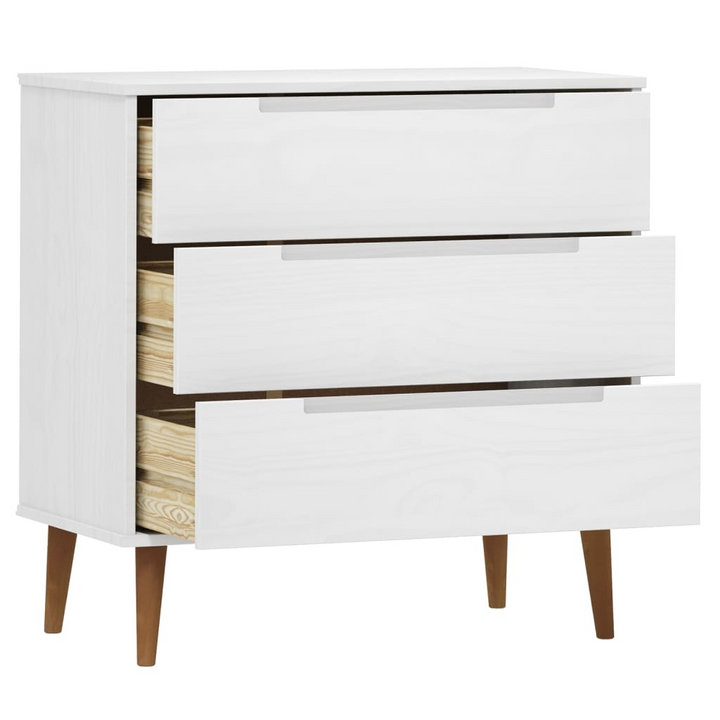 MOLDE Drawer Cabinet in White 80x40x80 cm | Solid Pine Wood Cabinet - Premium  from Home Treasures - Just £160.99! Shop now at Home Treasures