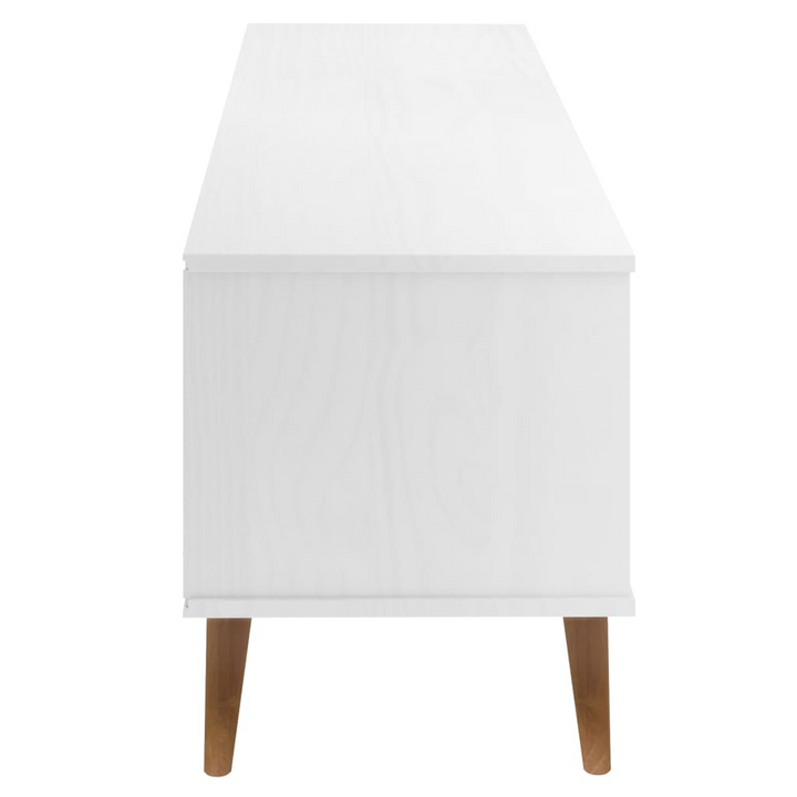 MOLDE TV Cabinet in White, 158x40x49 cm, Solid Pine Wood, Stylish & Practical Storage Solution - Premium  from Home Treasures - Just £171.99! Shop now at Home Treasures