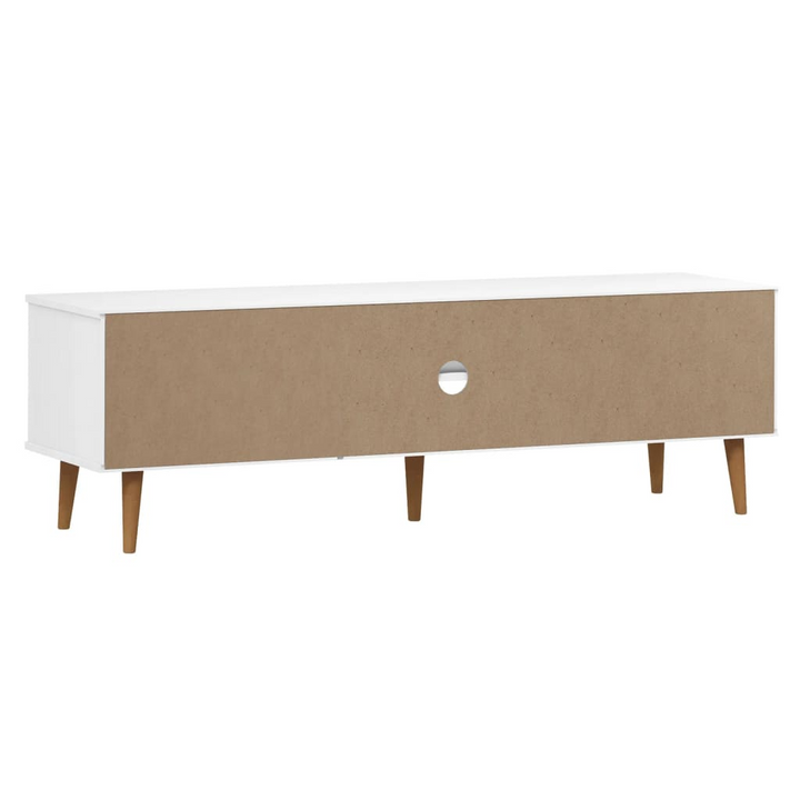 MOLDE TV Cabinet in White, 158x40x49 cm, Solid Pine Wood, Stylish & Practical Storage Solution - Premium  from Home Treasures - Just £171.99! Shop now at Home Treasures