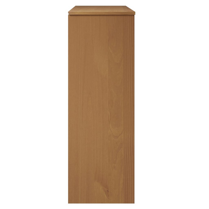 MOLDE Highboard Top in Brown - 90x35x100 cm - Solid Pine Wood with UV Varnish Finish and Tempered Glass Doors - Premium  from Home Treasures - Just £130.99! Shop now at Home Treasures